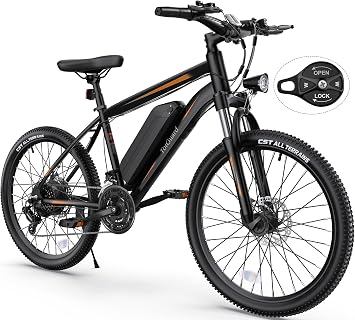 TotGuard Electric Bike for Adults, 26" Ebike with Peak 500W Brushless Motor, Electric Mountain Bike with 374Wh Removable Battery, 50 Miles Electric Bicycle with Suspension Fork, 21 Speed, LCD Display.