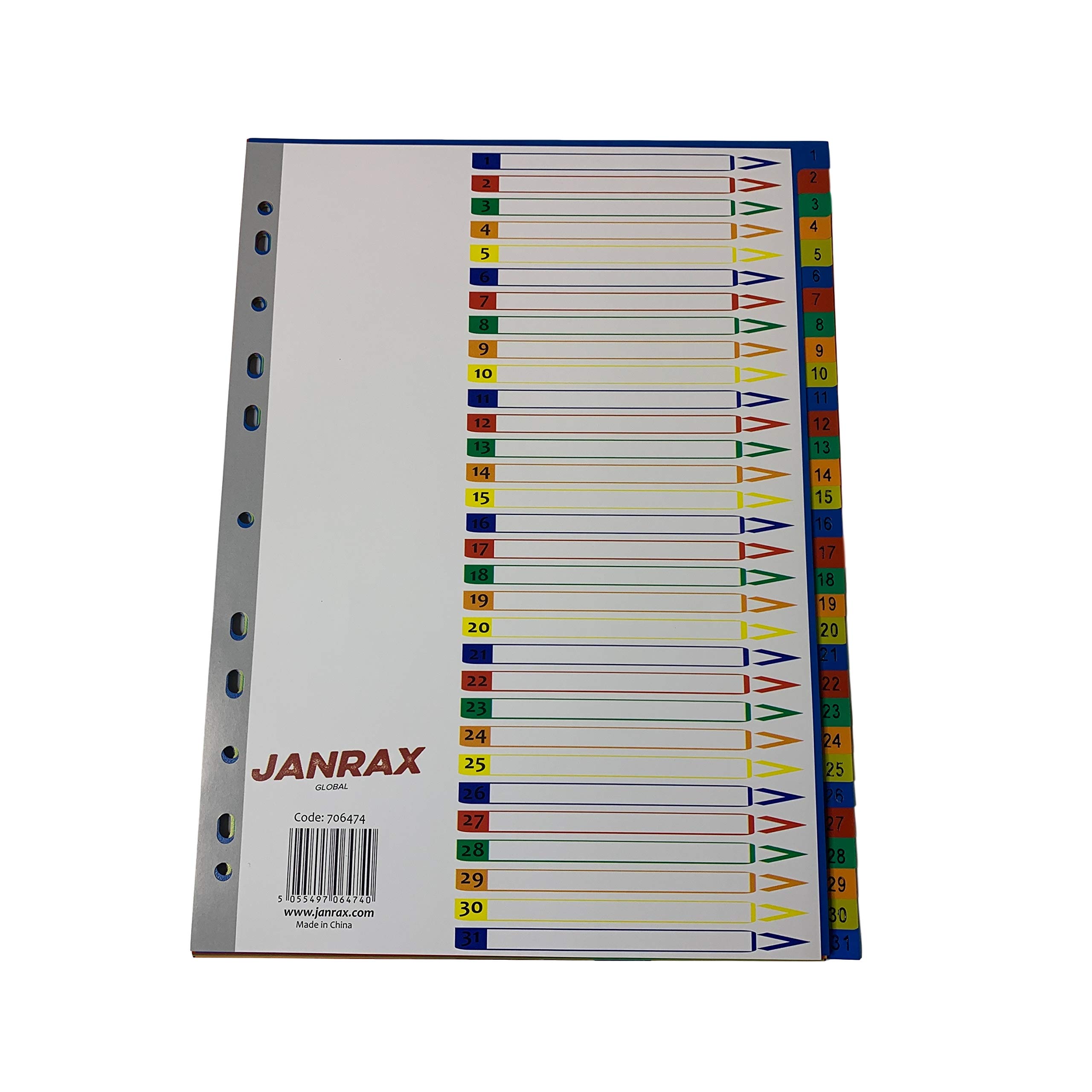 Pack of 10 A4 31 Part Polypropylene Dividers with Reinforced Index Cover