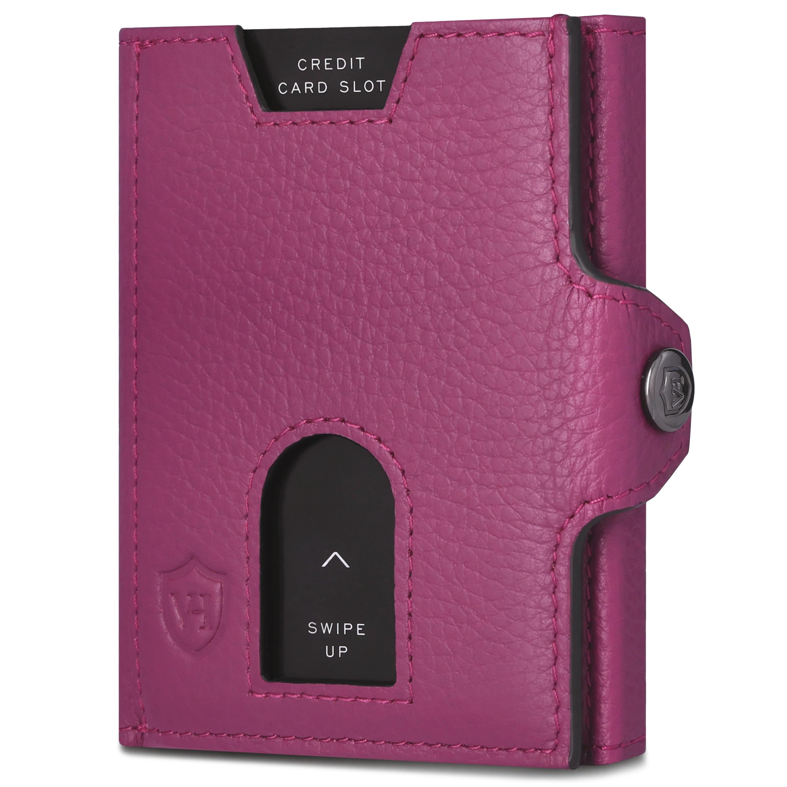 VON HEESEN Slim Wallet mit RFID Schutz - Geldbörse Herren klein - Mini Geldbeutel Damen Portmonee - Kartenetui Echtleder Karten Portemonnaie - Leder Kreditkartenetui Pink