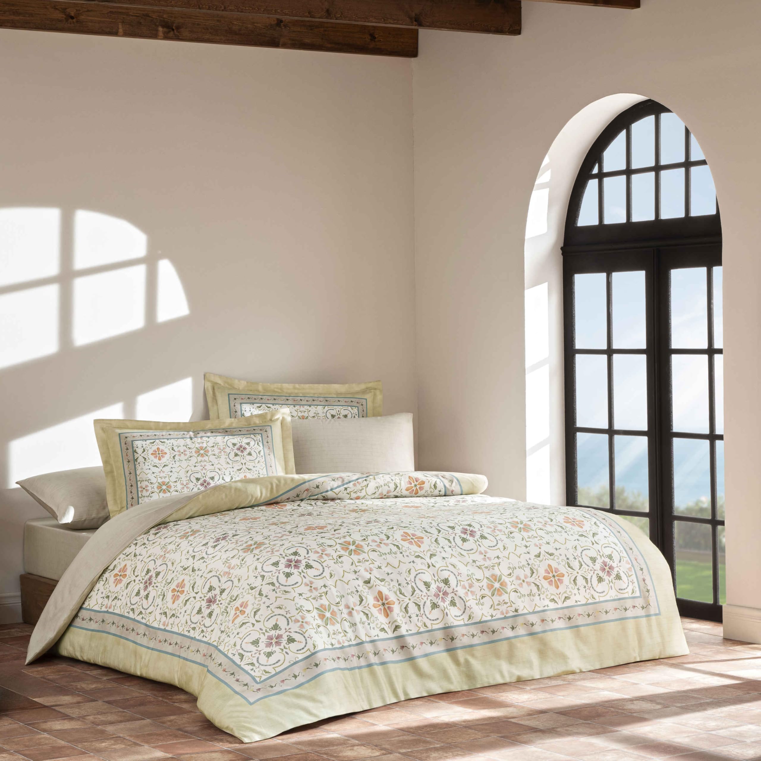 Linens Solara Pamuk Saten Nevresim Takımı Çift Kişilik Sarı