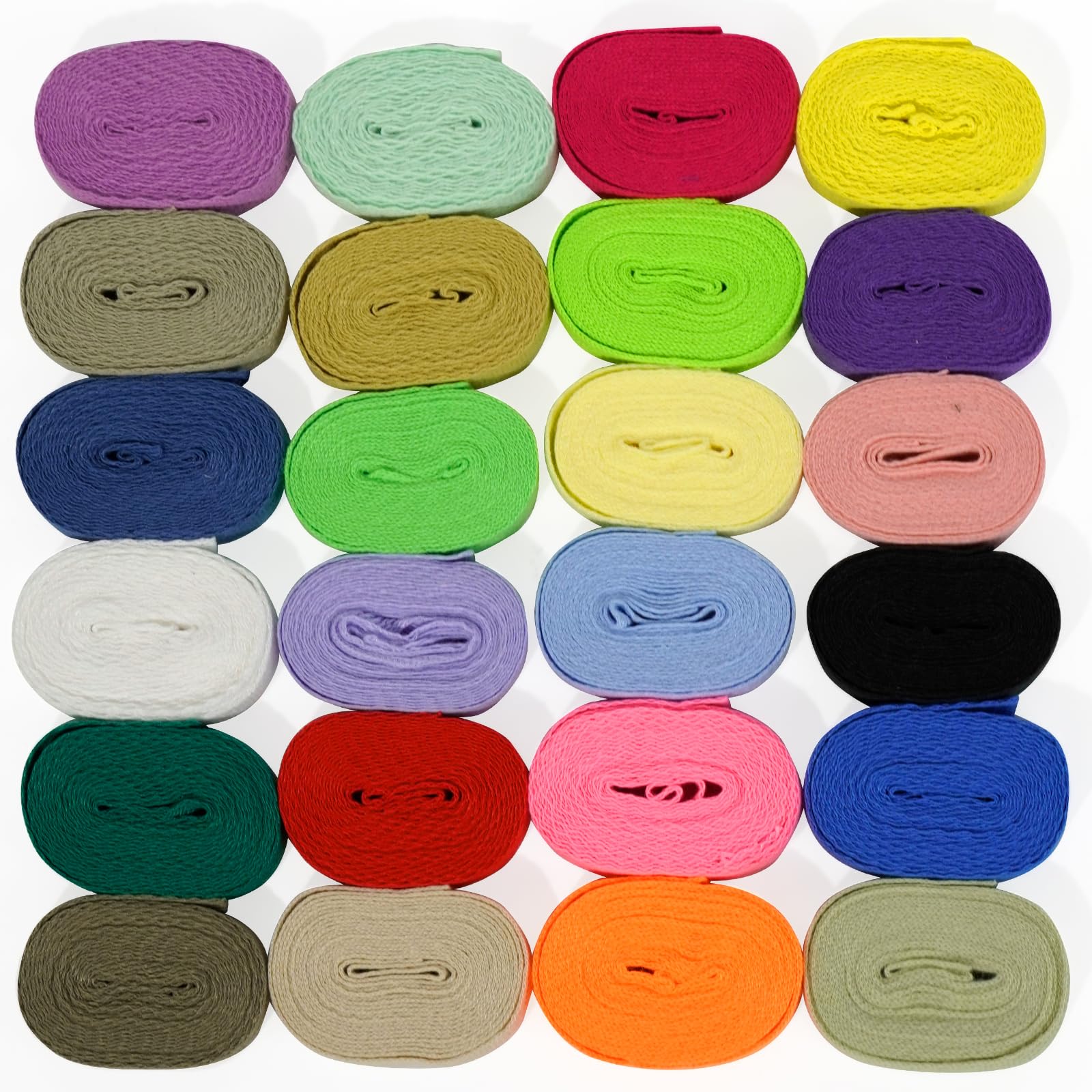TayBong 24 Colors Webbing Set, 1cm Wide Soft Woven Tape for Sewing, Gift Wrapping, DIY Crafts, Bag Handles and Party Decorations (2 Meters per Roll)