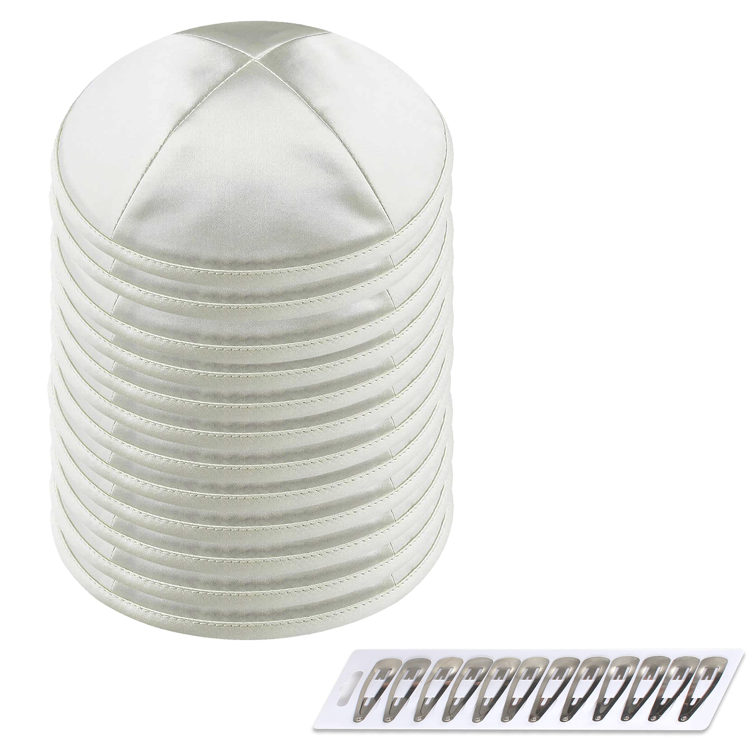 Zion Judaica Deluxe Satin Kippah Yarmulkes for Kids Teens &amp; Adults Skullcaps 6.25" Multi-Color Options 4 Panel Design