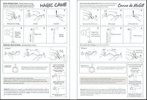 Miniatura 8 de Bastón plegable con luz LED, bastones ajustables para hombres y mujeres, bastón para ancianos con mango de cojín y base cuádruple pivotante para