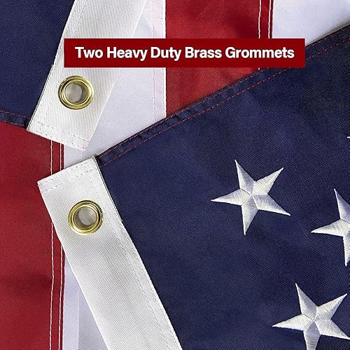Miniatura 3 de Bandera estadounidense de 2 x 3 pies, estrellas bordadas, rayas cosidas, ojales de latón, bandera de Estados Unidos de poliéster de larga duración