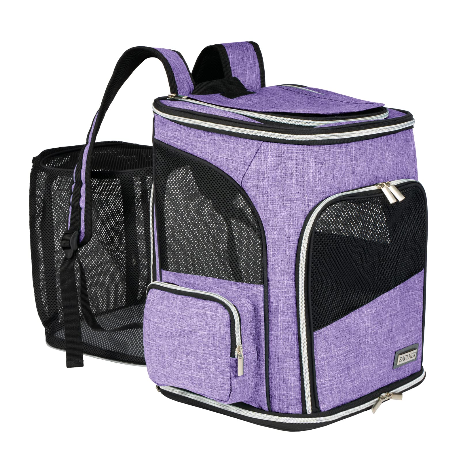 Photo 1 of **USED** BAGLHER Expandable Pet Carrier Backpack?Pet Backpack for Small Cats Puppies Dogs Bunny, Airline-Approved Ventilate Backpack for Travel, Hiking and Outdoor Use. Purple