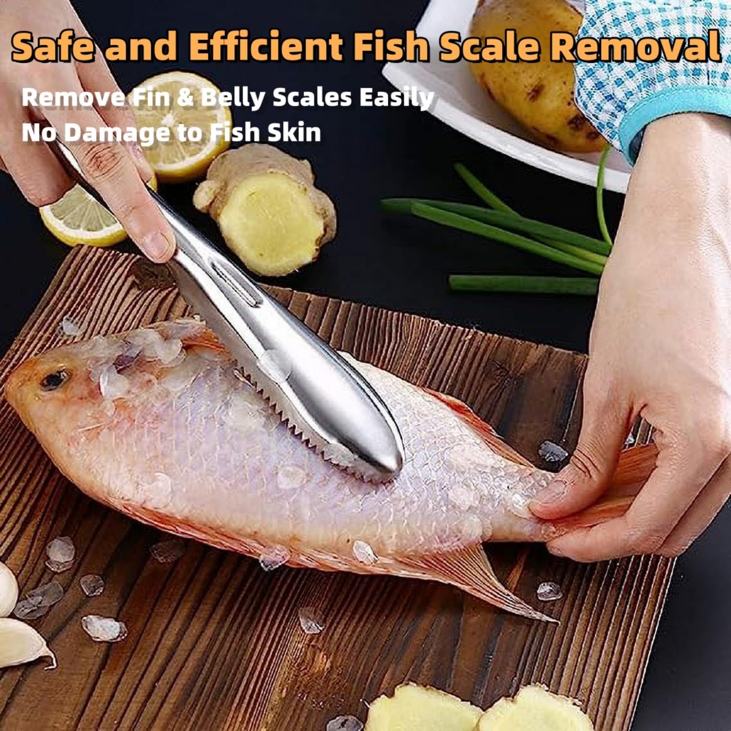 2Pcs Fish Scaler, Fish Scaler Remover for Quick & Easy Fish Scaling Cleaning, Fish Descaler Tool Fish Scraper Peeler Scraping, Reliable Fish Scraper Fish Cleaner Tool for Fish Scaling Cleaning