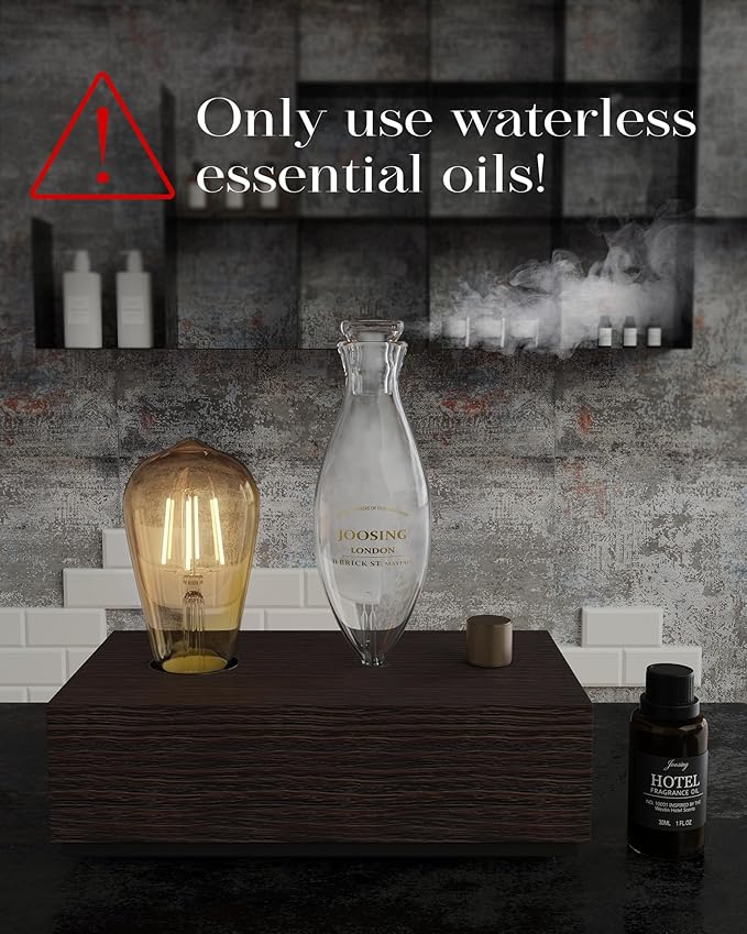 Difusor de Aceites Esenciales de Vidrio con Base de Madera, Nebulizador miniatura 3