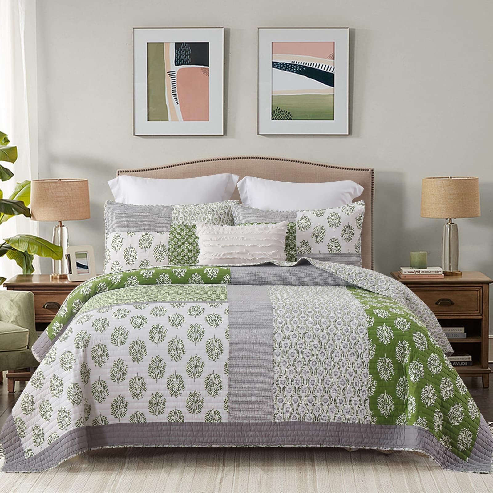 Amazon｜Y-PLWOMEN キングサイズ キルト - 100%コットン キングキルト  