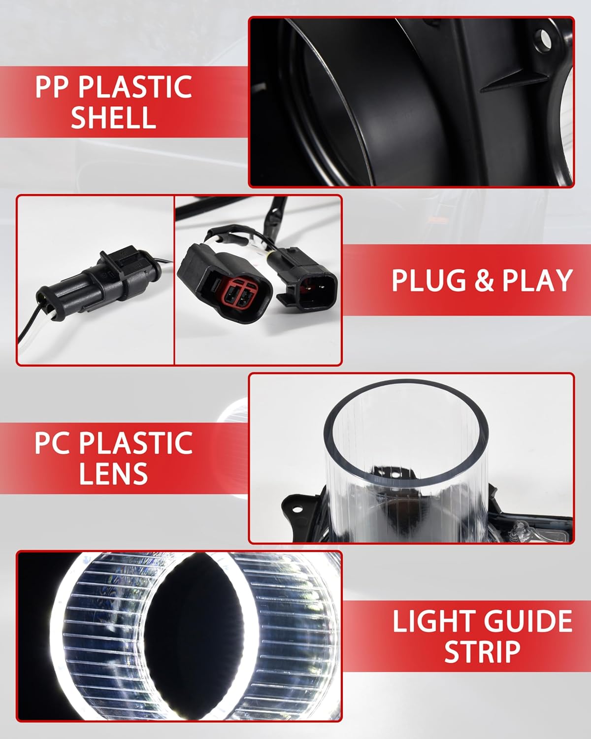 KEWISAUTO Headlights Bulbs for 2015-2020 Dodge Challenger, LED Head Lamps Air Inserts Assembly Head Light Bulb for Dodge Challenger 2015-2020 Accessories - 2PCS, White