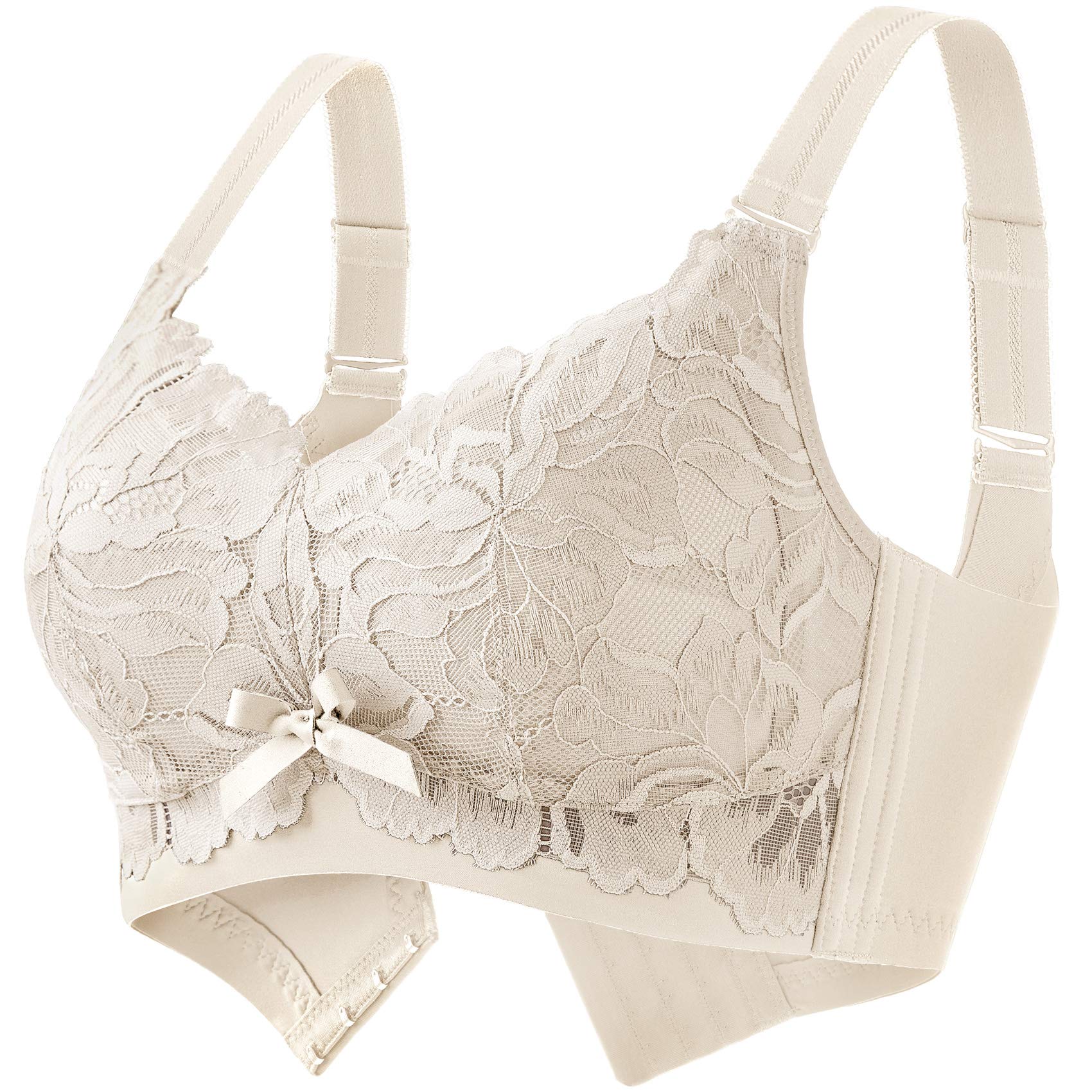 AILIVIN32-42(B-DDD) Lightly Latex Lined Cup Wirefree Unpadded Full Coverage Plus Size Minimizer Bra