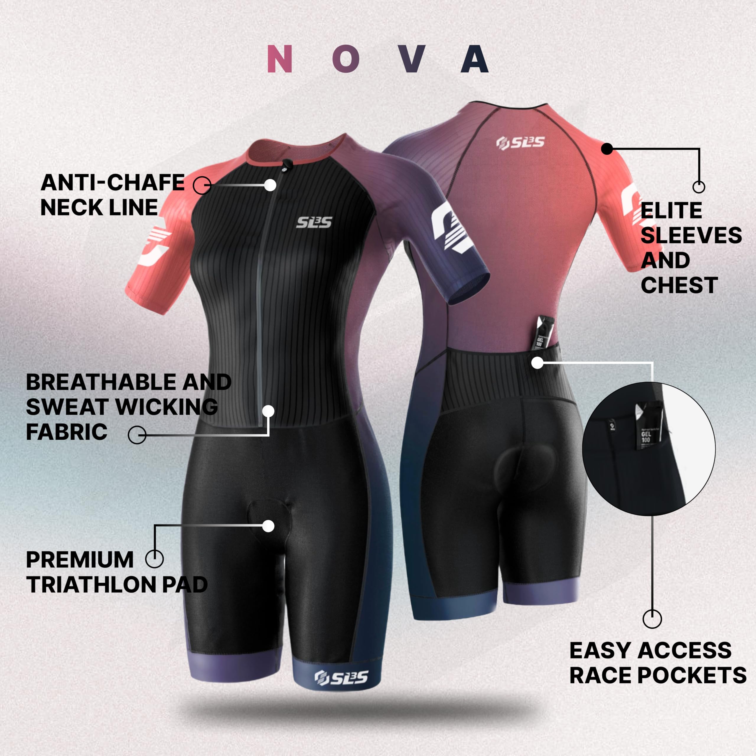 SLS3 Elite Aero - Tuta da triathlon da donna, con maniche corte, ad asciugatura rapida, in camoscio italiano, pronte per qualsiasi distanza