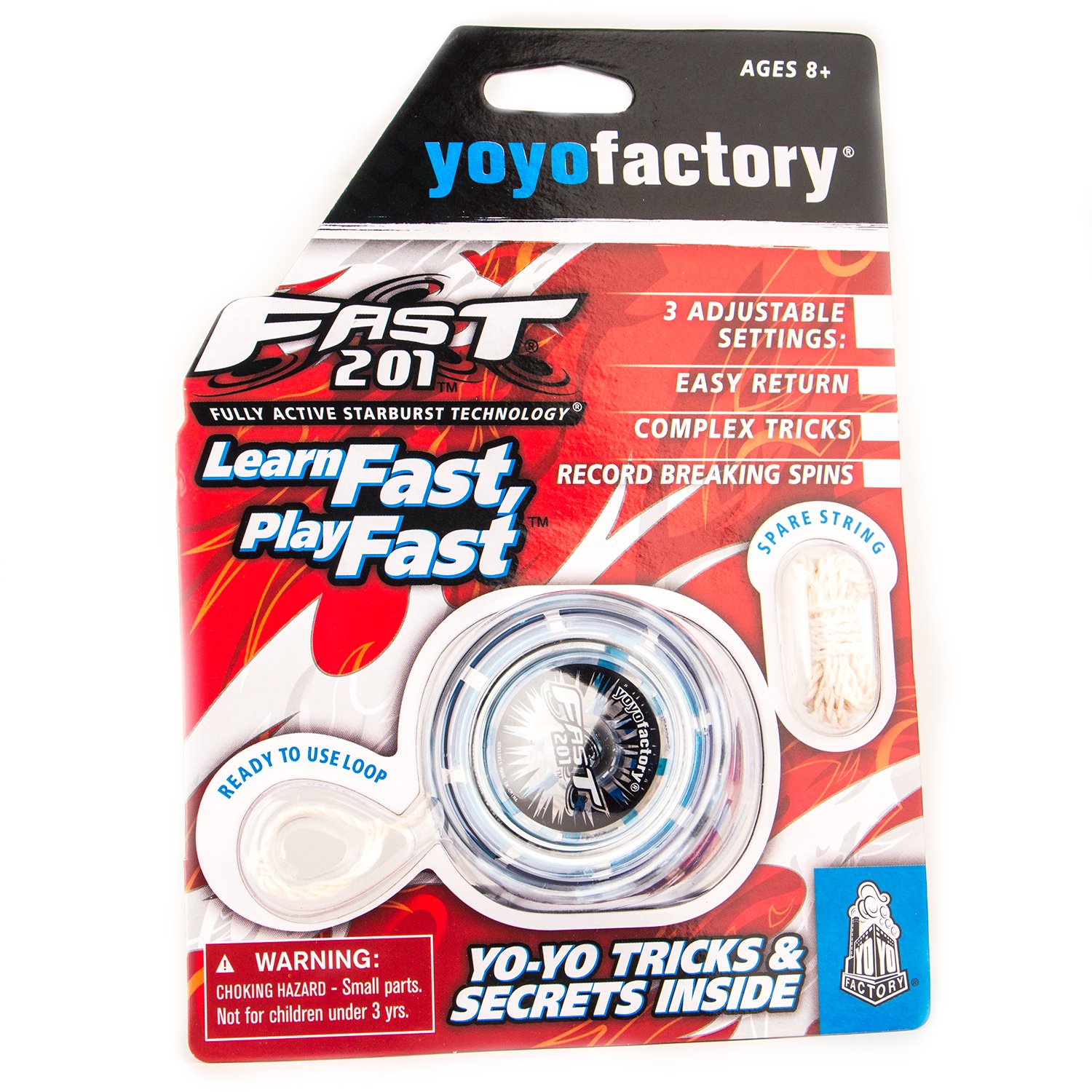 YOYO FACTORYFAST 201 Professional Responsive With Ball Bearing & String - Blue (modern spinning yoyo, high speed steel ball-bearing, string and tips included)