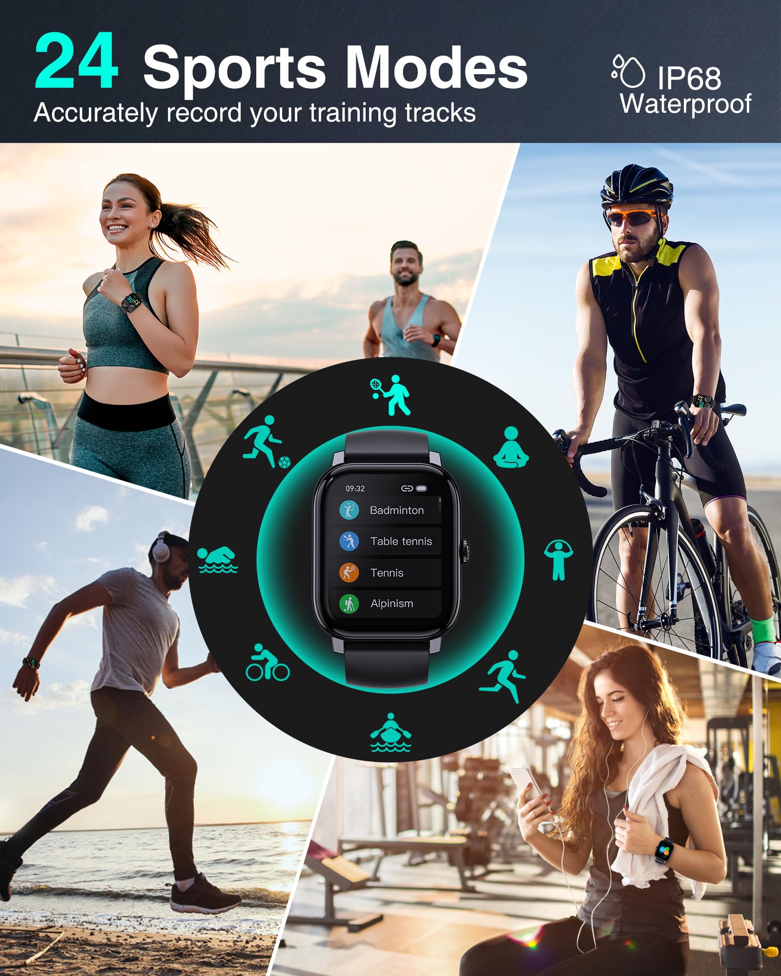 Smart Watch for Men Women Bluetooth Call -1.85" Fitness Watch with Heart Rate Sleep SpO2 Monitor, 100+ Sports, Step Counter - Image 4
