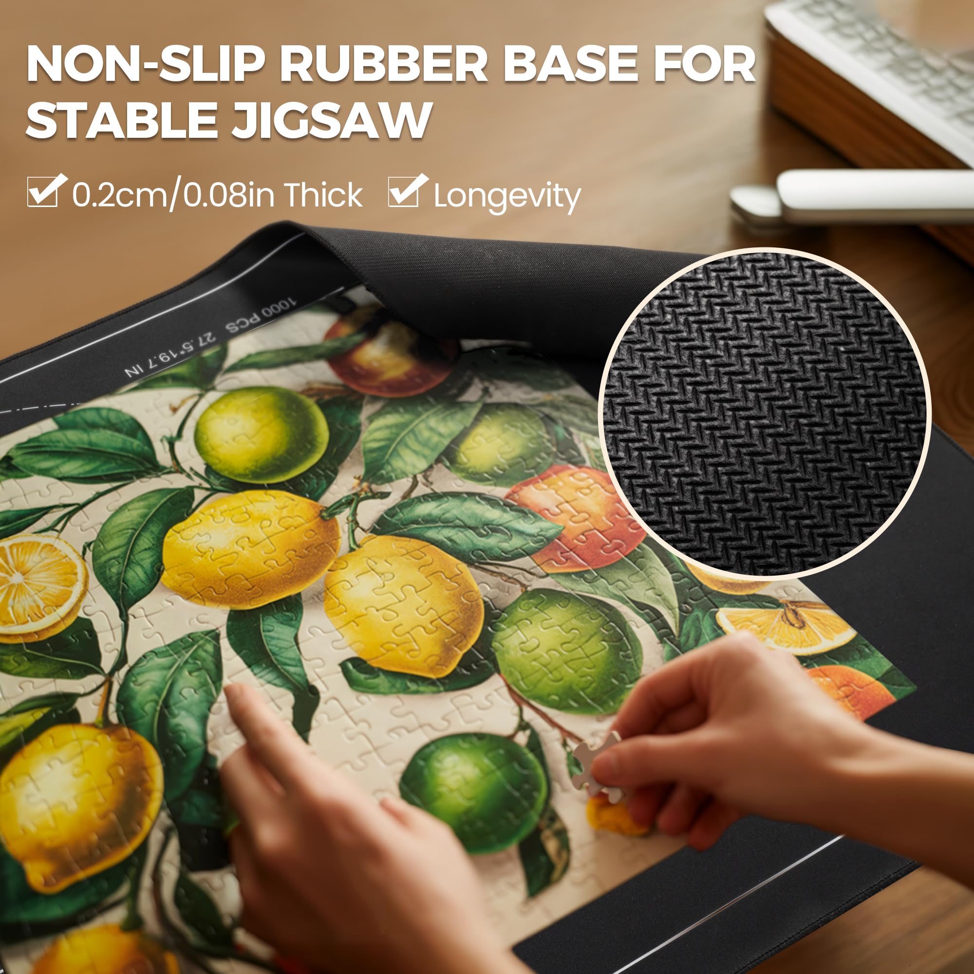 ROPODA Jigsaw Mat, Puzzle Mat for up to 1500 Pcs, Jigsaw Board with 4 Large Sorting Trays - Image 4