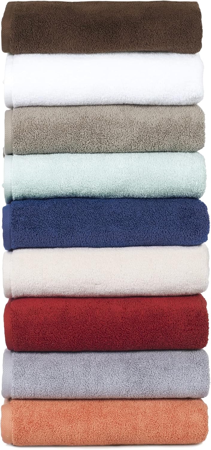 6PC Towel Set - 625GSM 100% Cotton Bathroom Essentials with 2 Bath Towels, 2 Hand Cloths, and 2 Washcloths - Absorbent Sheet for Bath, Shower, Gym, Spa, and Dorm Room by Lavish Home (White) - Image 5