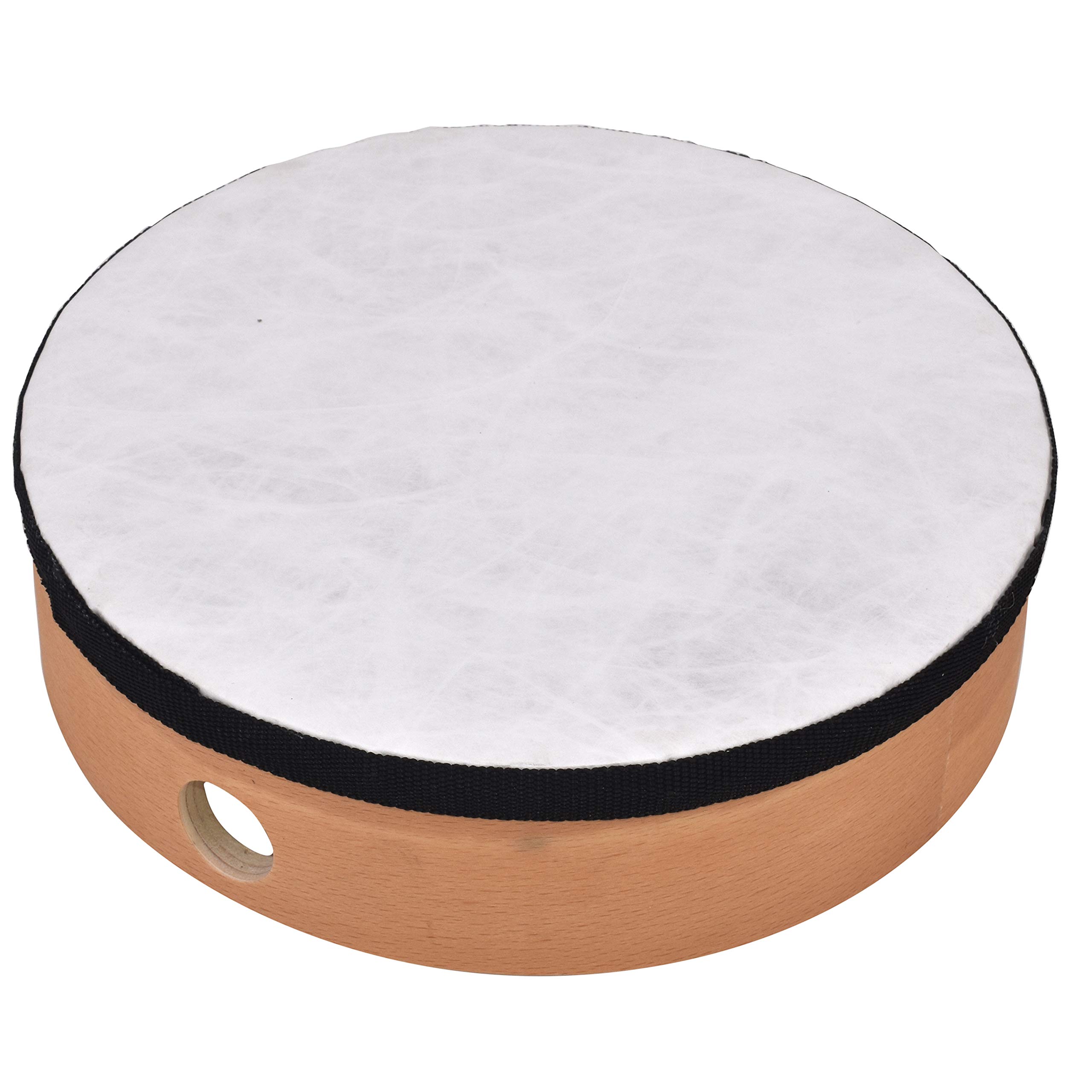 Juego de tambor de mano (4 piezas, instrumentos musicales de madera, diámetro: 15, 20, 25, 30 cm, robusto diseño laminado, instrumento musical a partir de 10 años), color marrón