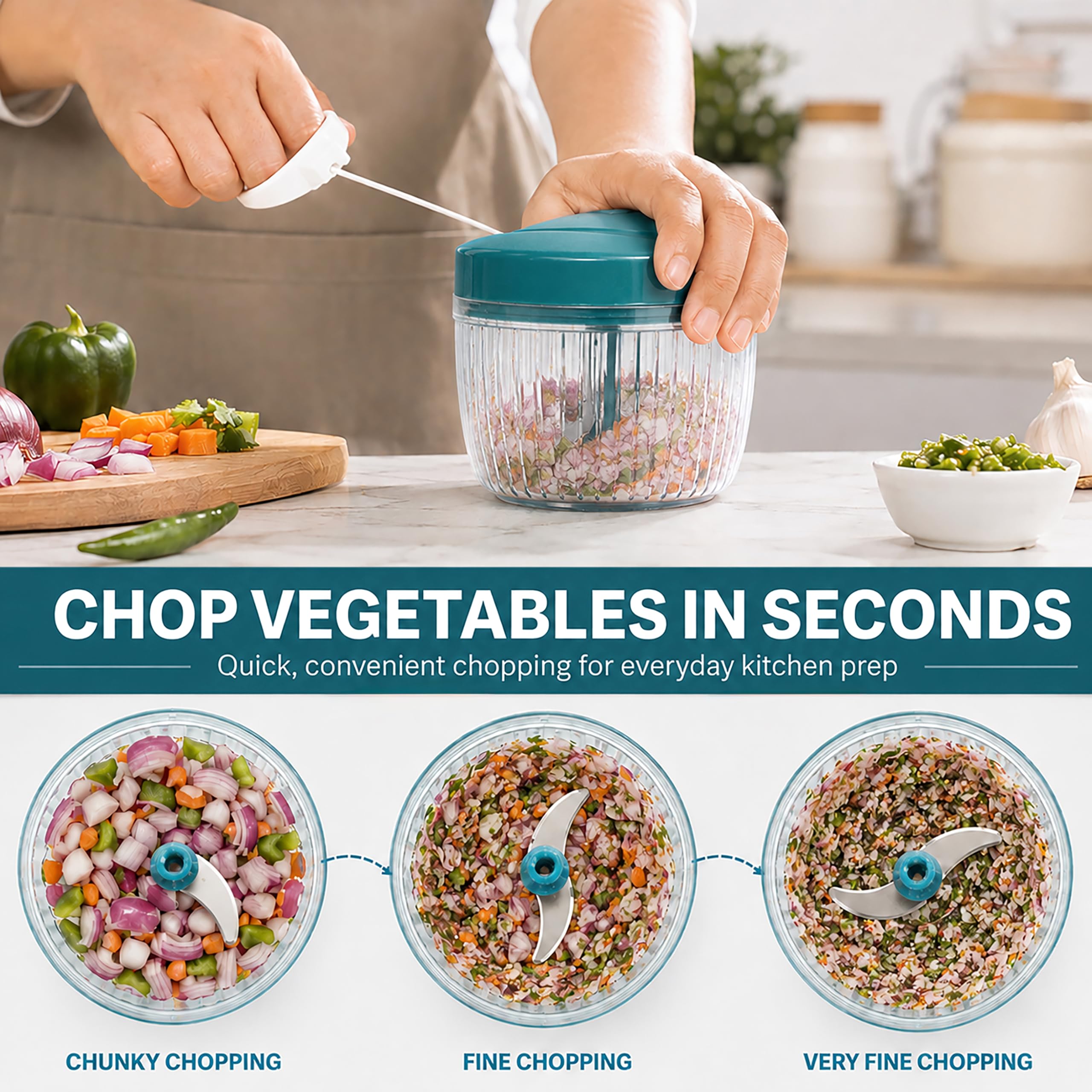 Nirency Manual Vegetable Chopper - Onion Cutter -5