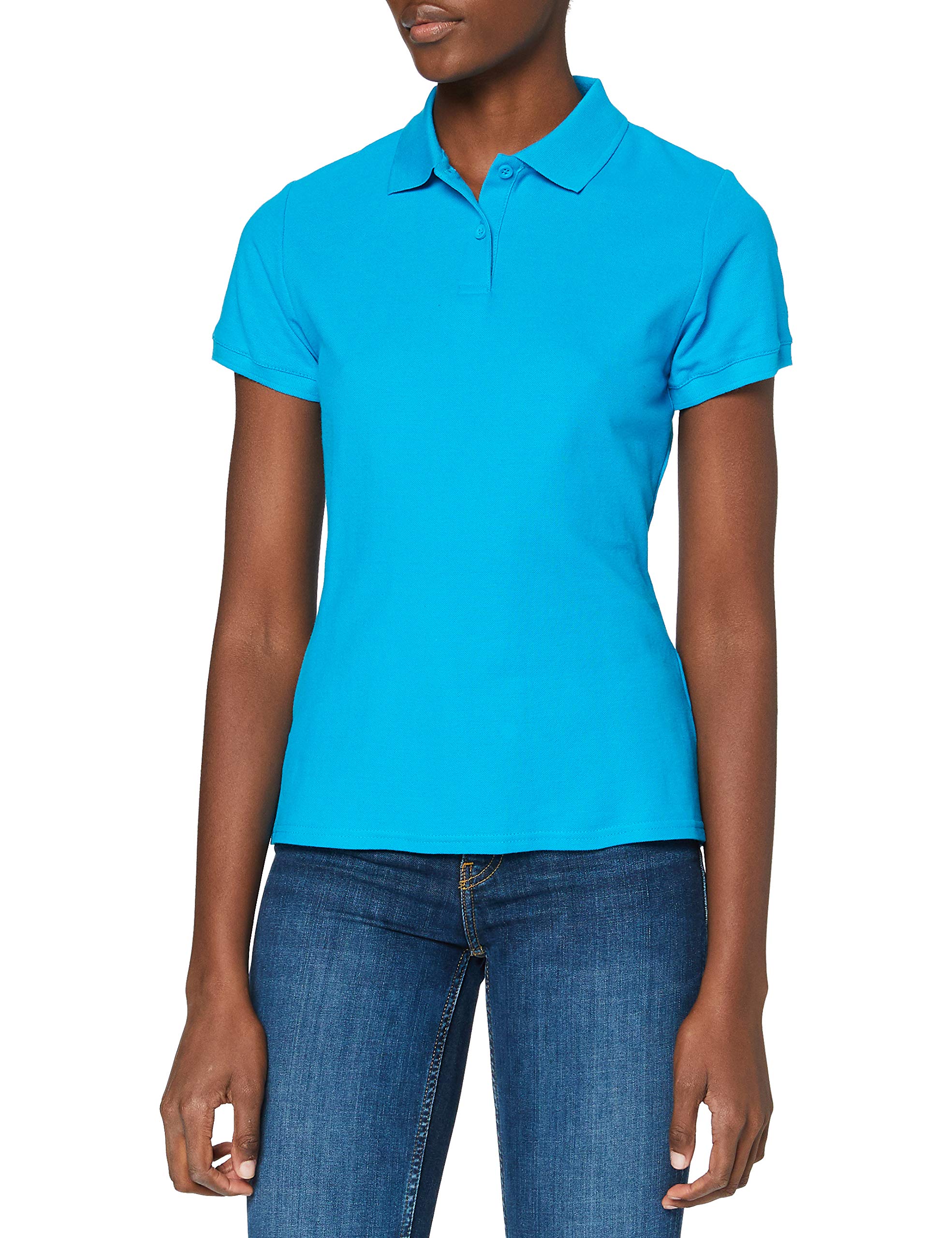 FRUIT OF THE LOOM Women's Premium Polo Shirt, Azure, L UK