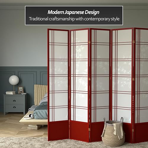 Miniatura 33 de Oriental Furniture - Pantalla Shoji para árbol de bambú de 7 pies de alto, color miel, 6 paneles Miel,Natural,Negro