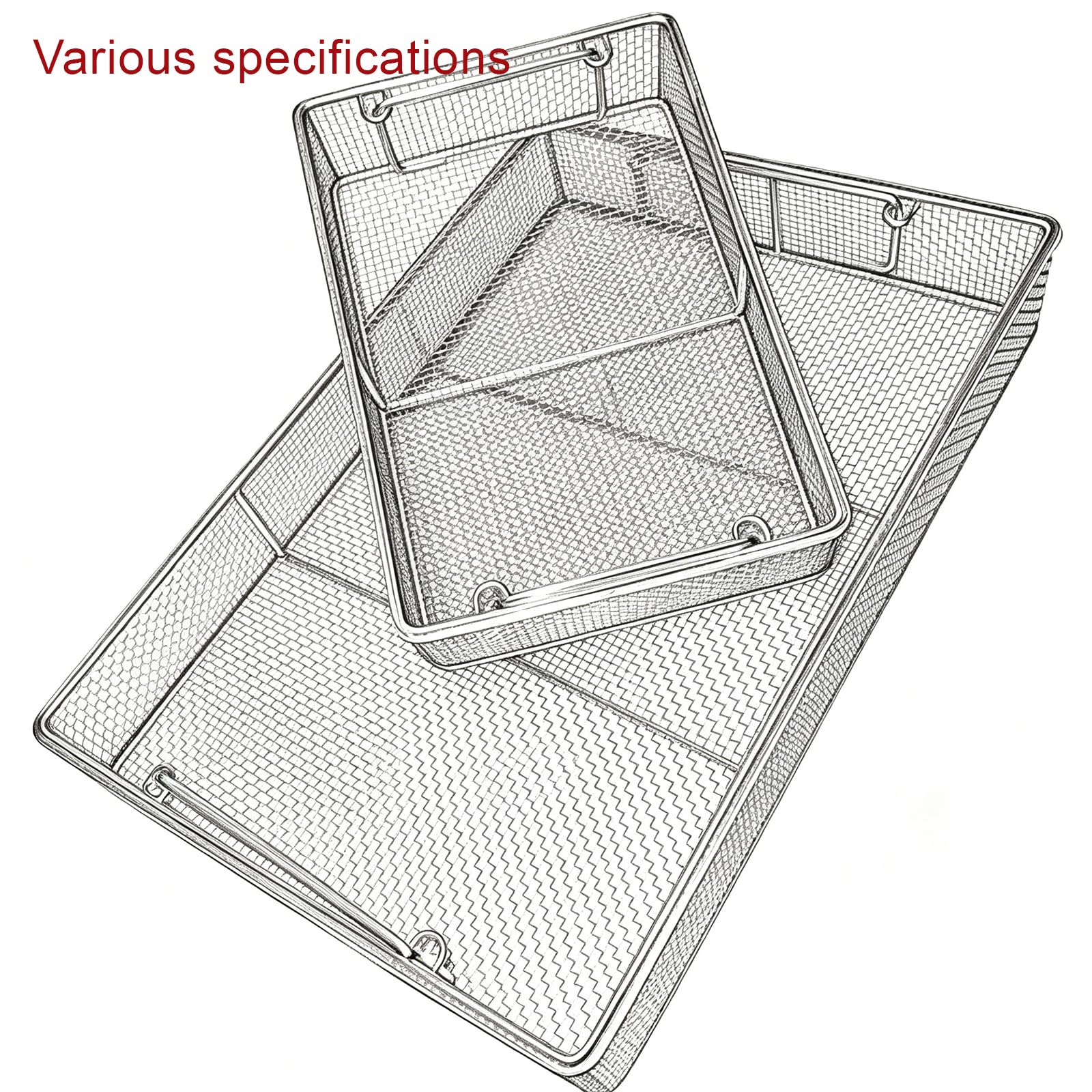 Cesta para instrumentos quirúrgicos, bandeja de malla de acero inoxidable 304 con mango retráctil para herramientas médicas y uso ortopédico, seguro para autoclave, diseño duradero