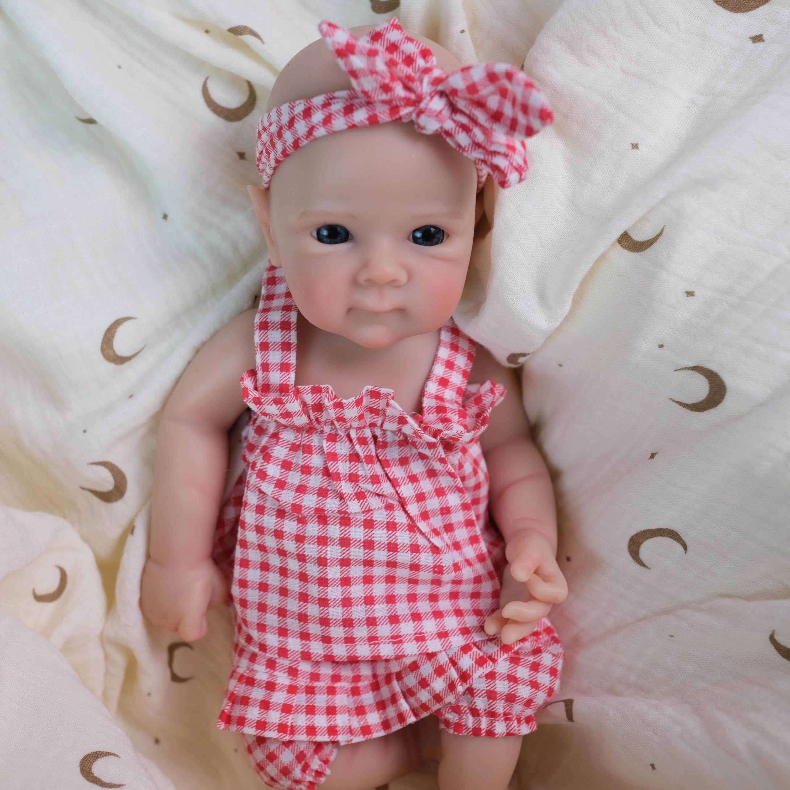RXDOLL Realistyczne miękkie całe ciało solidne silikonowe lalki Reborn Baby Realistyczne małe lalki niemowlęce w rozmiarze Premie Girl Open Mouth Mini platynowe silikonowe lalki Reborn