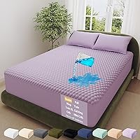 Vista 23 de OhGeni Protector de colchón 100% impermeable, protector de colchón tamaño King, se adapta a colchones de 6 a 20 pulgadas con bolsillo profundo