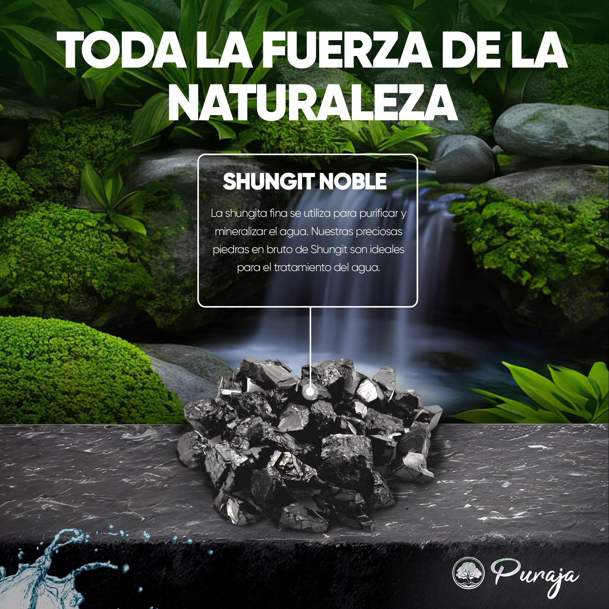 Piedras de agua de esquisto noble PURAJA para purificación de agua | Piedras de élite de esquisto | Piedras naturales de Carelia | Piedras curativas para el agua | Con certificado