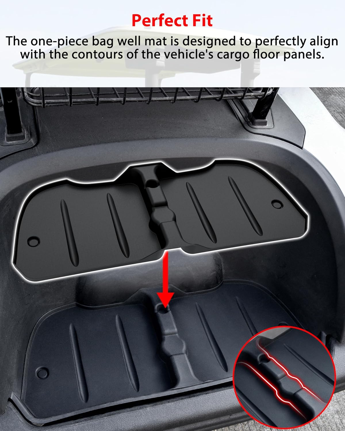 KEWISAUTO Bag Well Mat for Yamaha G29 Golf Carts Accessories,Full Coverage Rear Cargo Liner Bagwell Mat Rubber Slush Liner Insert for Yamaha Drive2 G29 Golf Cart, All Weather Protection