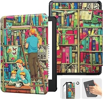 SCSVPN Case for All-new 6 Kindle 11th Generation 2024/2022 Release, Model No. RS23CV/C2V2L3, Lightweight Premium PU Leather - Magnetic Back Hard Protective Cover with Hand Strap, Auto Wake/Sleep