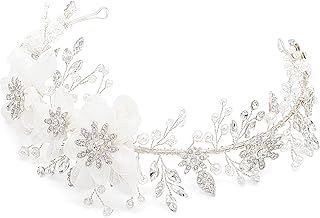 Oriamour Flower Girl Headpiece Ivory Tulle Flowers Wedding Headband for ...