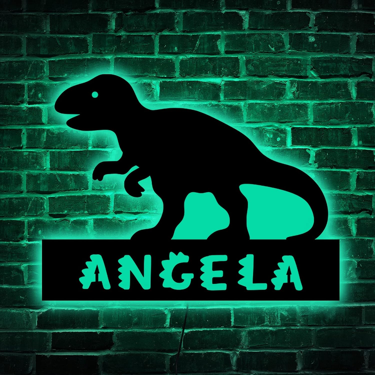 Custom Wooden Dinosaur LED Lamp, Personalized Name 3D Illusion Lamp, Smart Touch & Remote Control Bedroom Decorations Toys Gifts for Men, Women, Kids