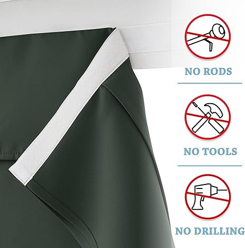 Miniatura 3 de RYB HOME - Persianas para puerta francesa de 69 pulgadas de largo, oscurecimiento de habitación, cortinas de ahorro de energía inteligente para