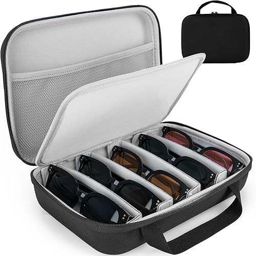 Estuche doble para lentes, carcasa rígida para lentes de sol, organizador de lentes de sol de viaje para hombres y mujeres