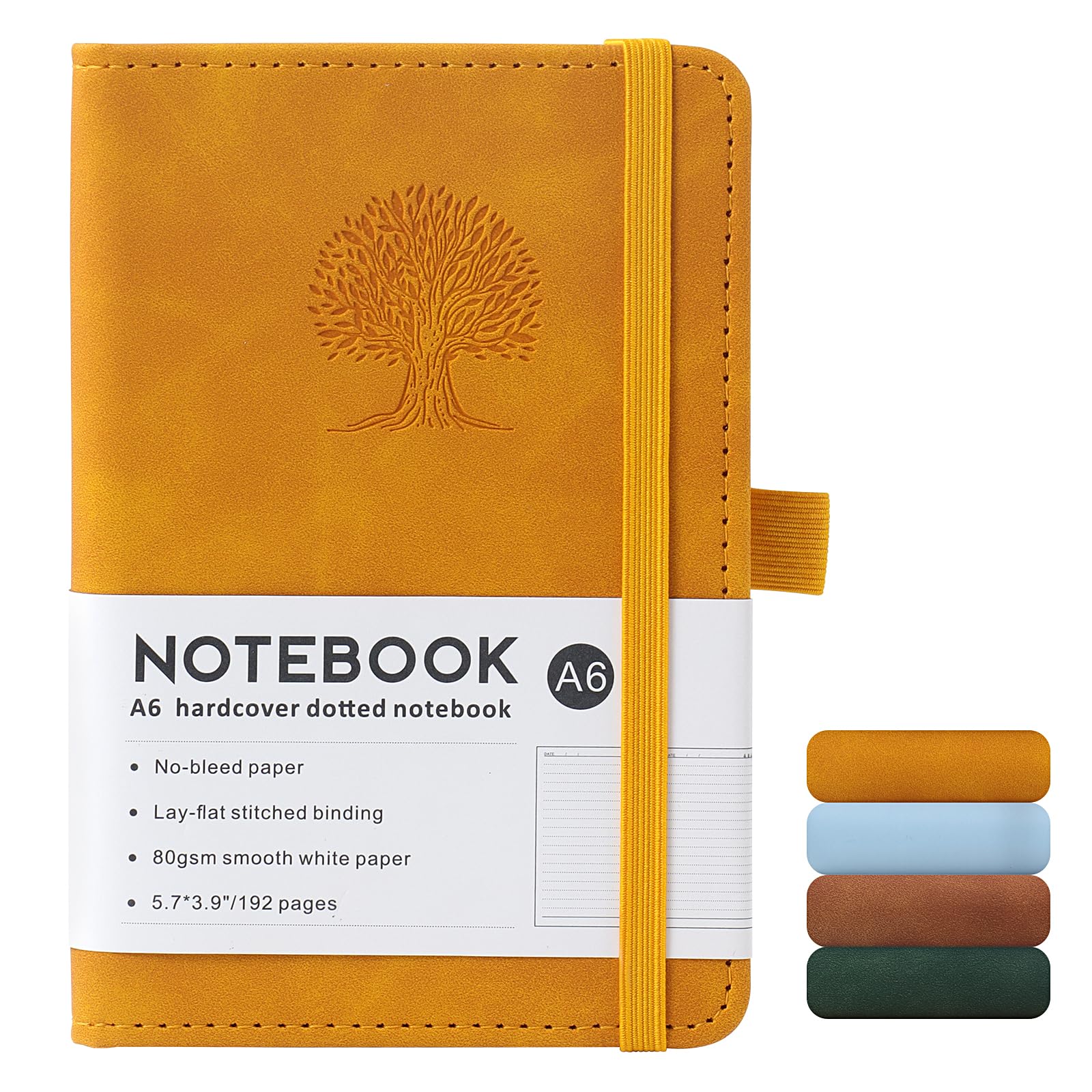 WEIZHENG A6 Lined Notebook, 192 Pages Journal Notebook for Journaling, Work, Note-Taking and Planning(Yellow)