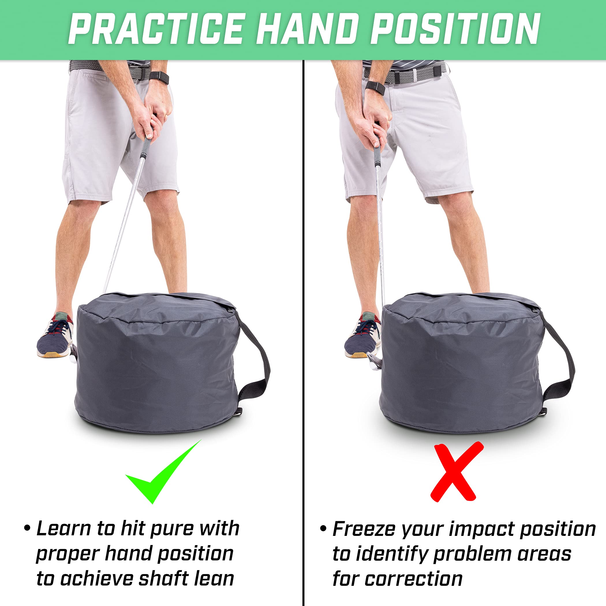 GoSports Sac de Swing de Golf Entraîneur de Position d'impact – Maître approprié du Club et Position de la Main à l'impact, Optimal pour Tous Les Niveaux de compétence