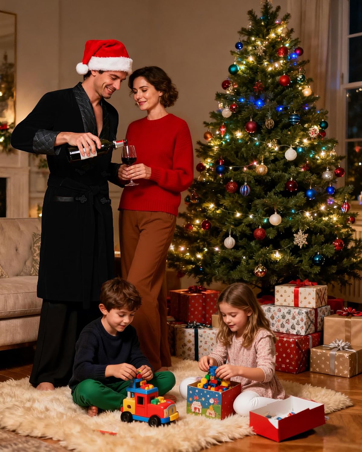 Men's Long Velvet Smoking Robe Double Breasted Jacket Blazer with Belt for Dinner Wedding Party - Image 6