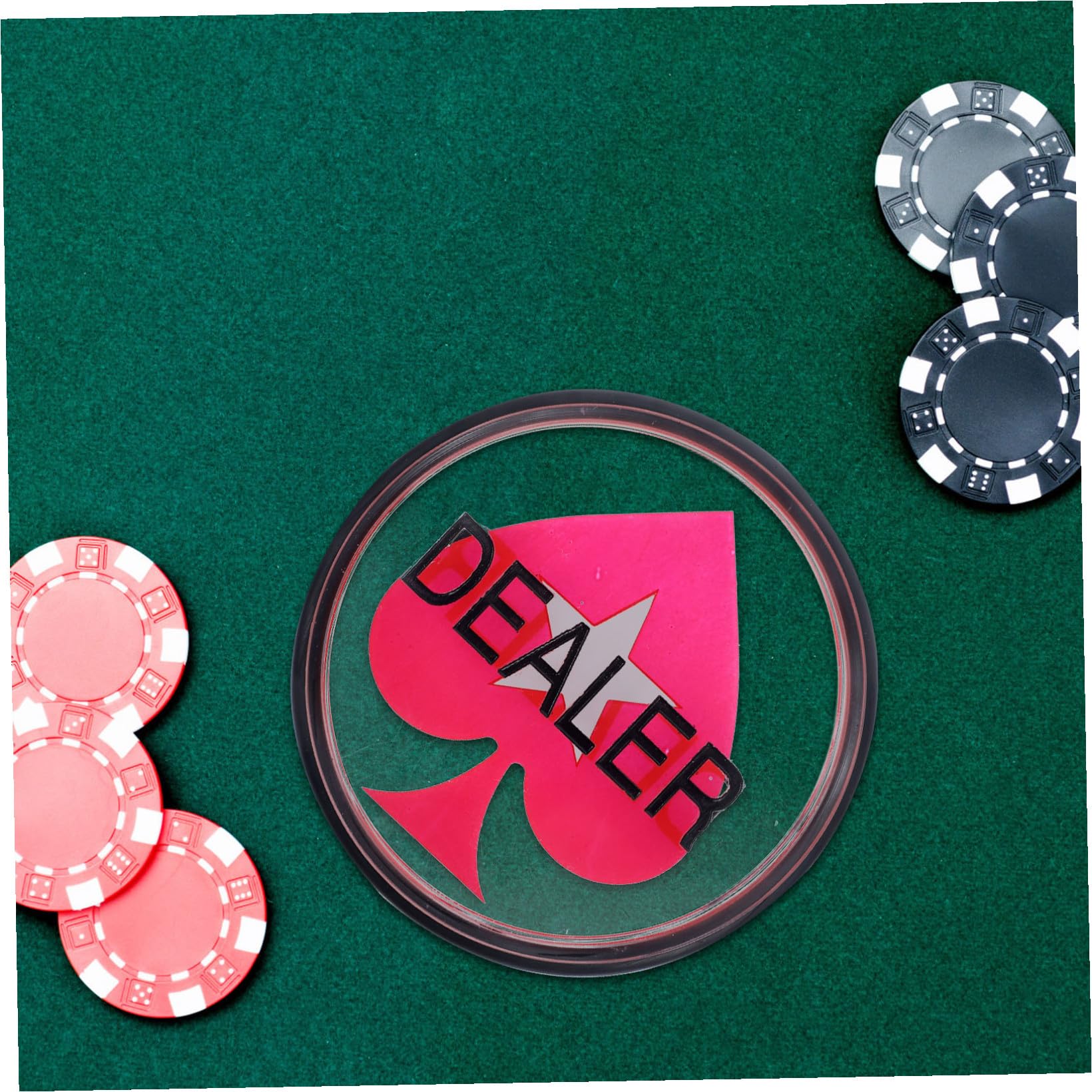 TOYANDONA 3 Uds Tarjeta De Prensa De Distribuidor Texas Holdem Naipes para Niños Juegos De Juego De Póquer Botón De Distribuidor Botón De Distribuidor De Doble Cara Juego De Acrílico