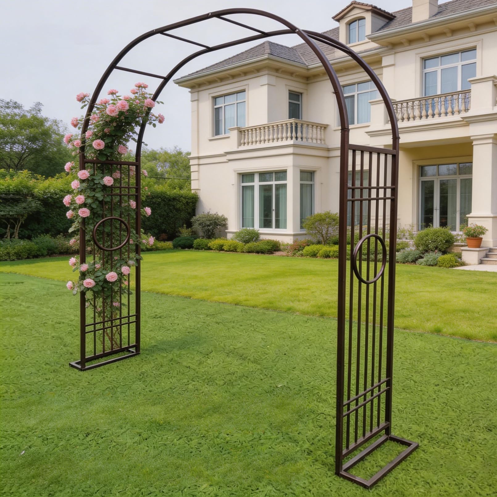 Errtsdb Metal Arch for Garden, Flower Arch, For Garden Entrance A,Lawn,Garden Trellis Structure,Yard Decor,Outdoor Arbor,Bronze/B/300x40x230cm โ image 1