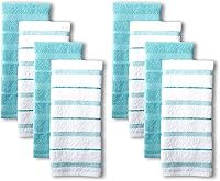 Vista 29 de KitchenAid Albany Toallas de Cocina - Juego de 4, pistacho/blanco, 16"x26