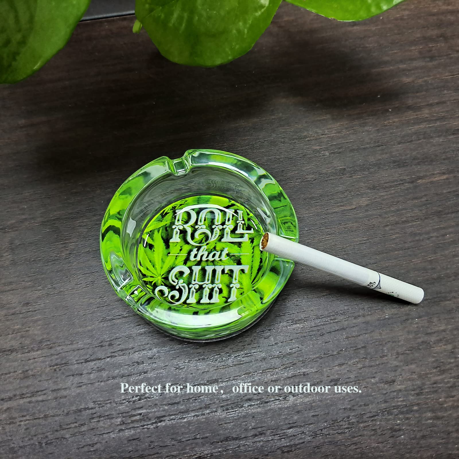 Amazon.com: Pot Leaf Weed Cigarette Ashtray for Outdoors and Indoors Use…  green : Home & Kitchen