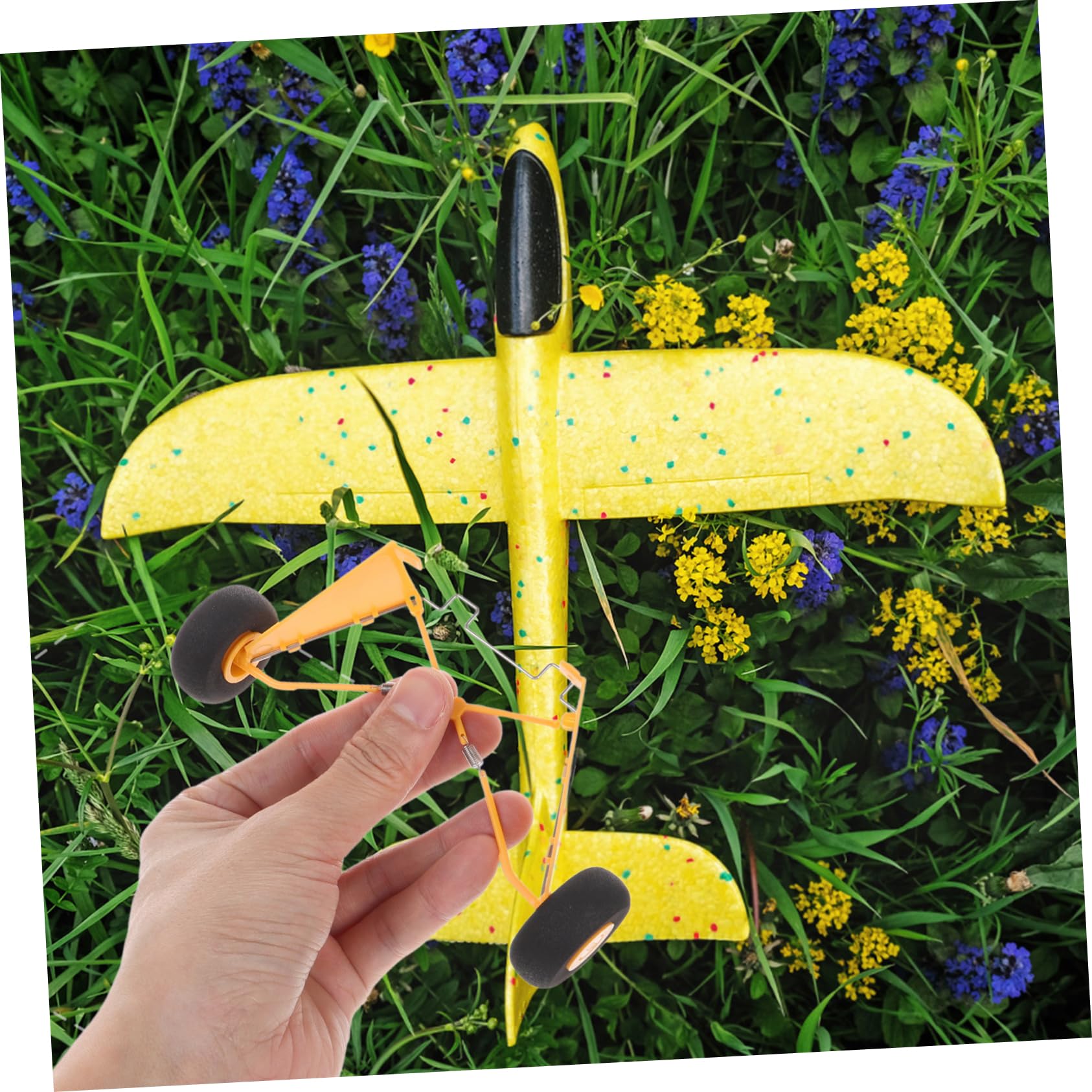 Yardwe 3 Piezas Accesorios de Aviones RC para Remoto Radio Partes reemplazo Tren de Aterrizaje de Aviones Tren de Aterrizaje de avión RC el plastico Yellow