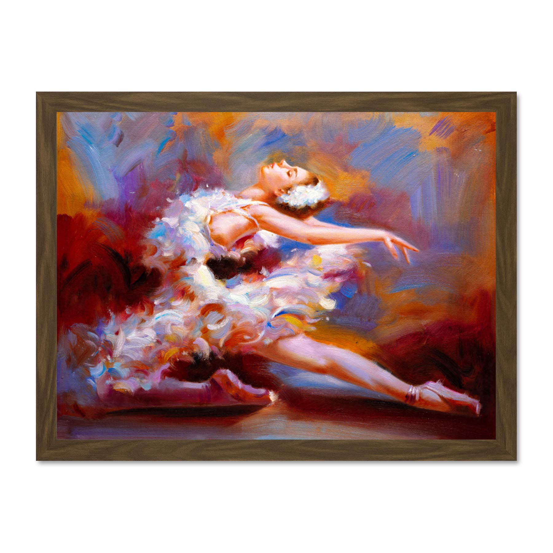 Ballet Dancing Saute Painting Large Framed Art Print Wall Poster 18x24 inch