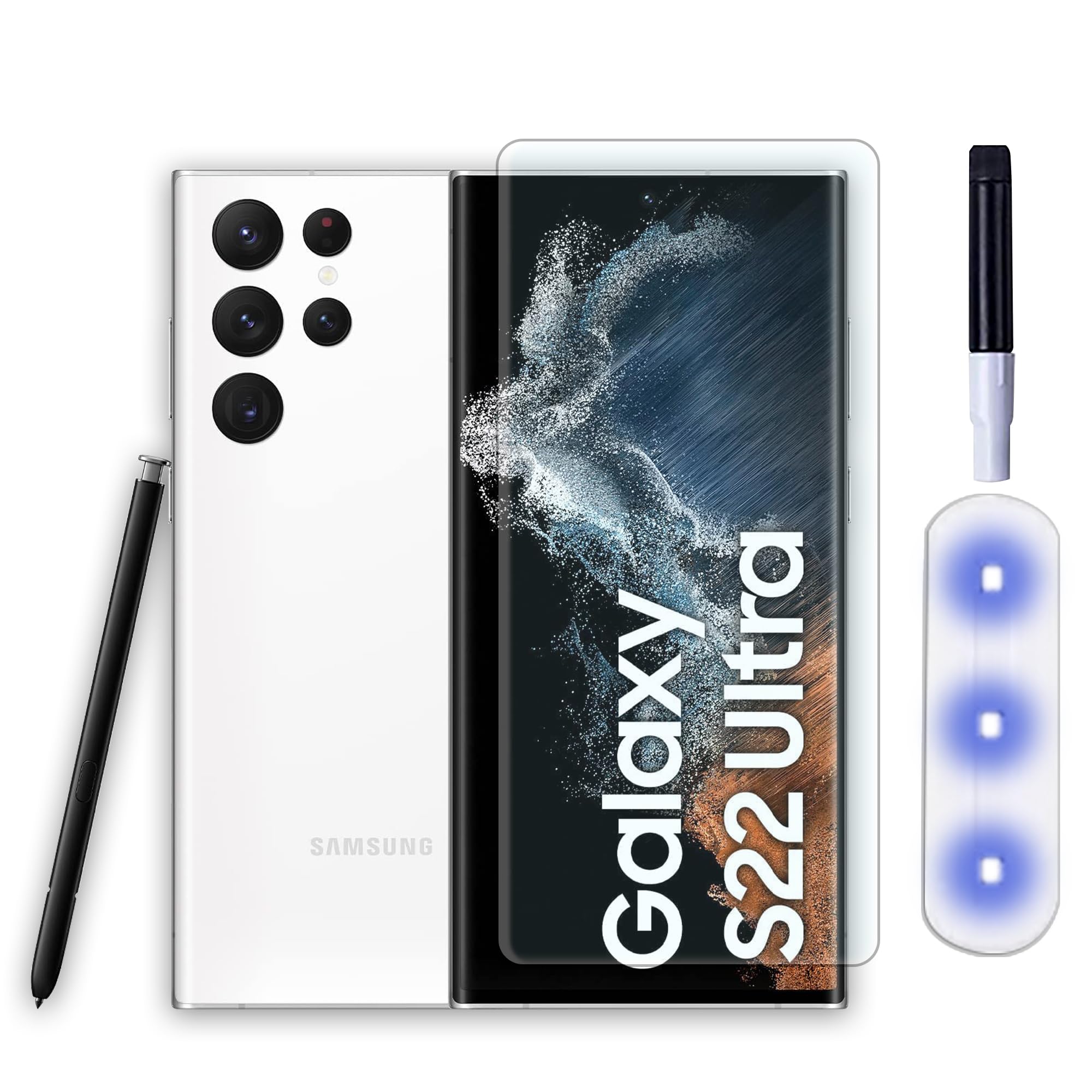 CEDO Samsung Galaxy S22 Ultra (5G) UV Tempered Glass | Screen Protector Full HD Quality UV Tempered Glass Edge to Edge Screen Coverage with Easy Installation Kit (Transparent) (B0C9MV2ZSB) Amazon Price History, Amazon Price Tracker