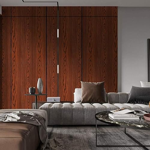 Miniatura 26 de Papel tapiz de madera para despegar y pegar, papel tapiz extraíble para cubrir la pared, decorativo, rollo de vinilo de 15.8 x 78.7 pulgadas