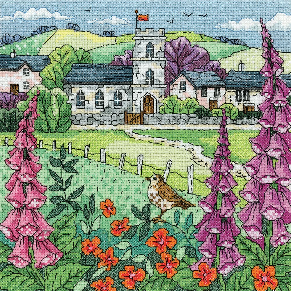 Heritage Crafts Multifarbig Cross Stitch Kit - Village Church