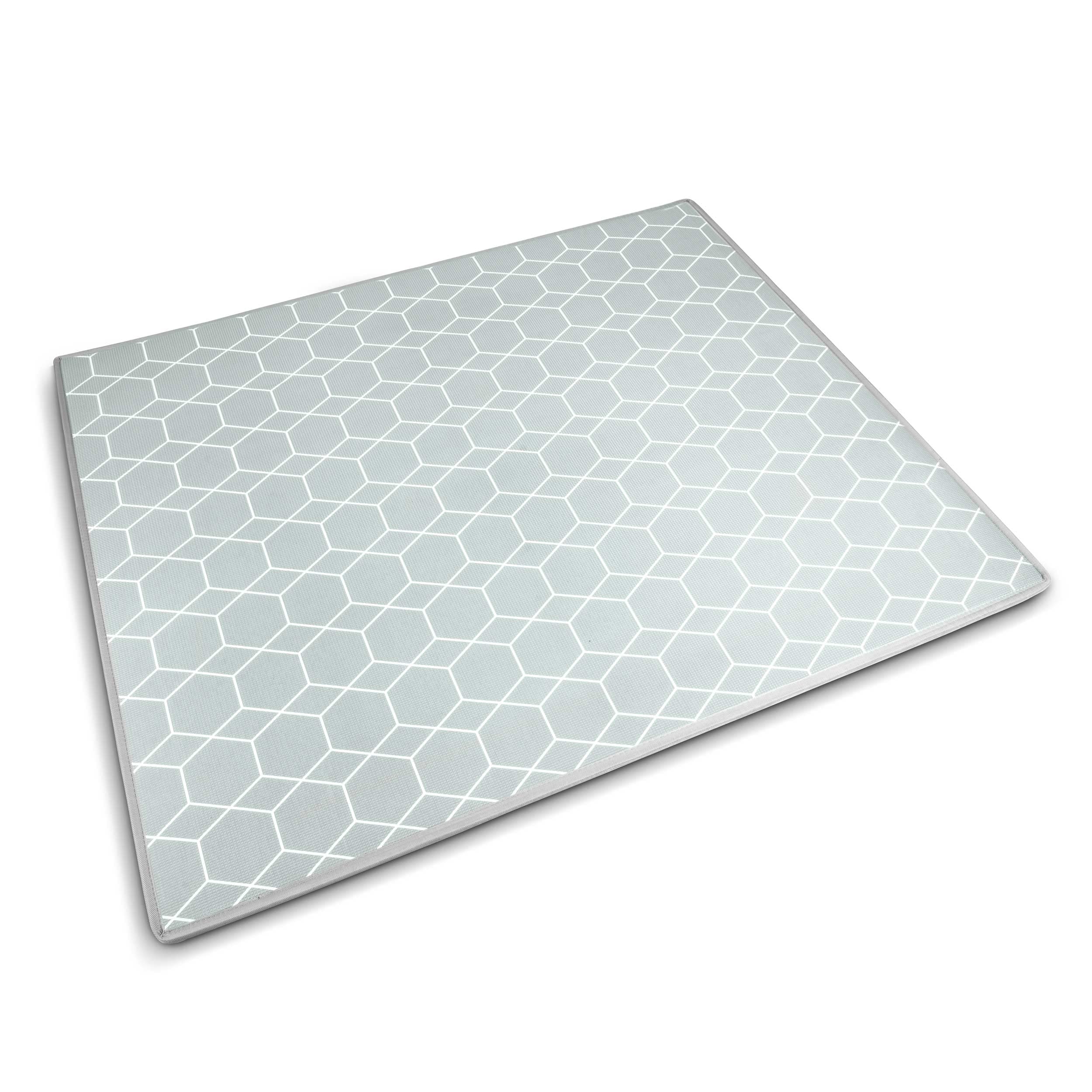 NUKIDO Mata Piankowa dla Dzieci Niemowląt Dwustronna Uroczy Kolorowy Design do Zabawy Raczkowania Idealna na Prezent Rolowana Grubość 1,5 cm Wielkość 180x150 cm Szara