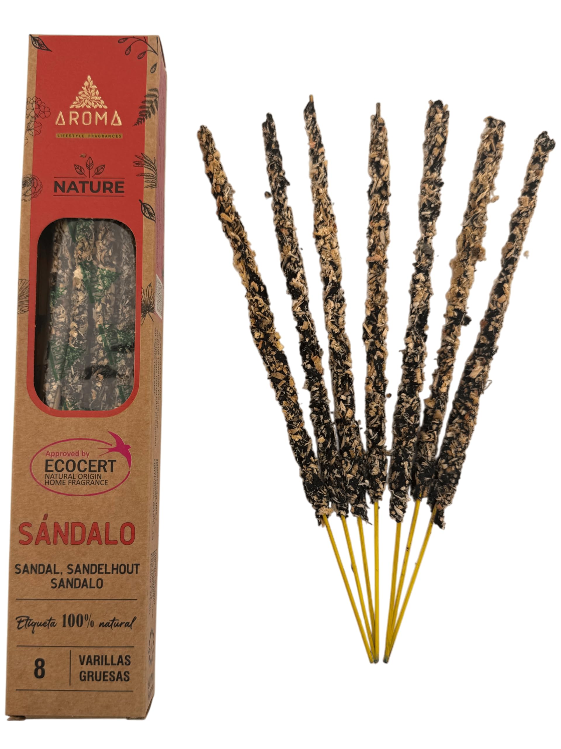 Hostenatura Sandal Natural Organic Incense Aroma Nature - Handmade - Toxic Free - Cruelty Free (Sandalwood)