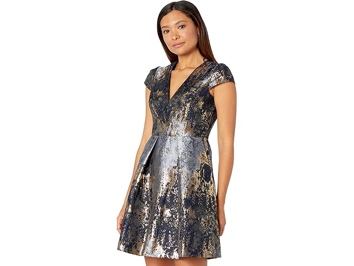 vince camuto jacquard fit & flare dress