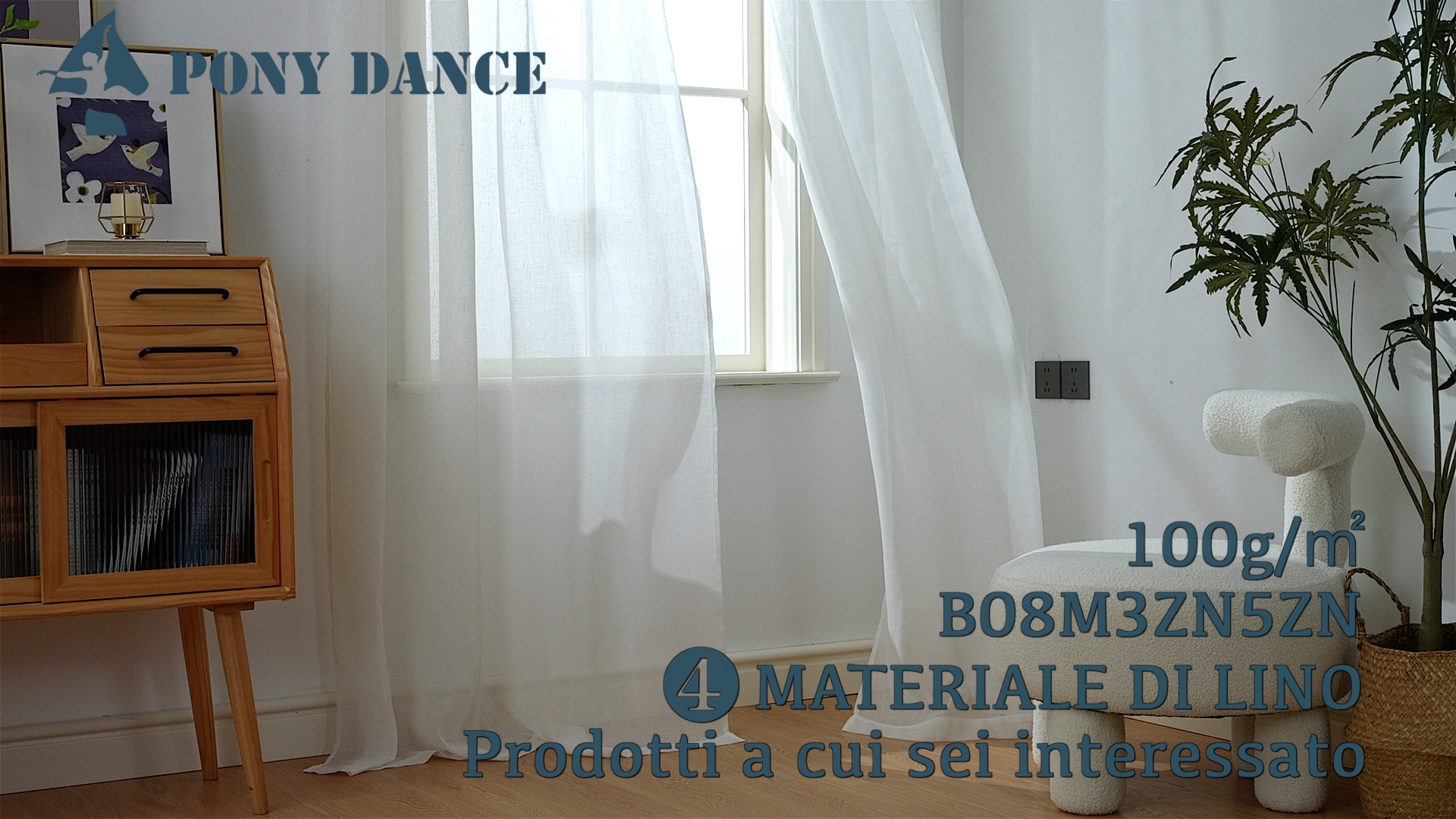 Tende Soggiorno Moderne - 2 Pezzi 140x220 Cm - Semitrasparenti Con Passanti - Bianco - Foto 6