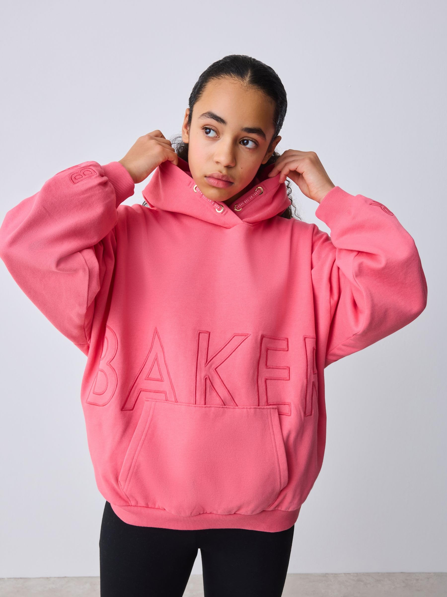 Niñas Sudadera con Capucha, Bordado y Estampado gráfico Extragrande